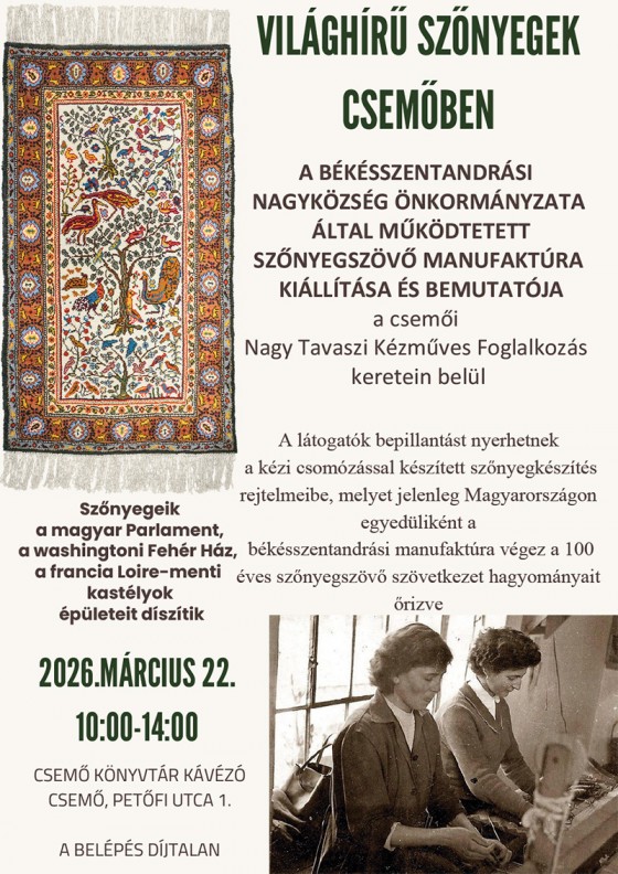 VILÁGHÍRŰ SZŐNYEGEK CSEMŐBEN